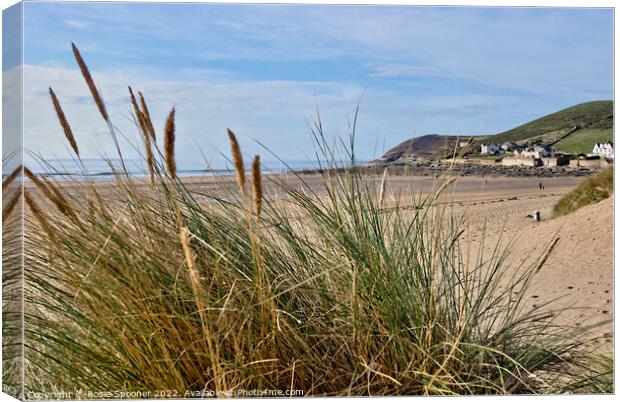 Croyde Bay from The Sand Dunes Canvas Print by Rosie Spooner