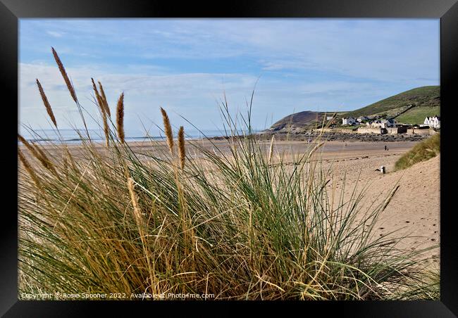 Croyde Bay from The Sand Dunes Framed Print by Rosie Spooner