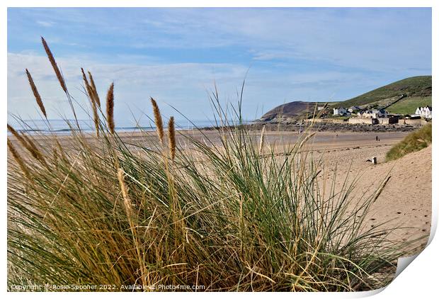 Croyde Bay from The Sand Dunes Print by Rosie Spooner
