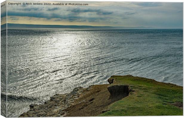 Over the Bristol Channel from Nash Point  Canvas Print by Nick Jenkins