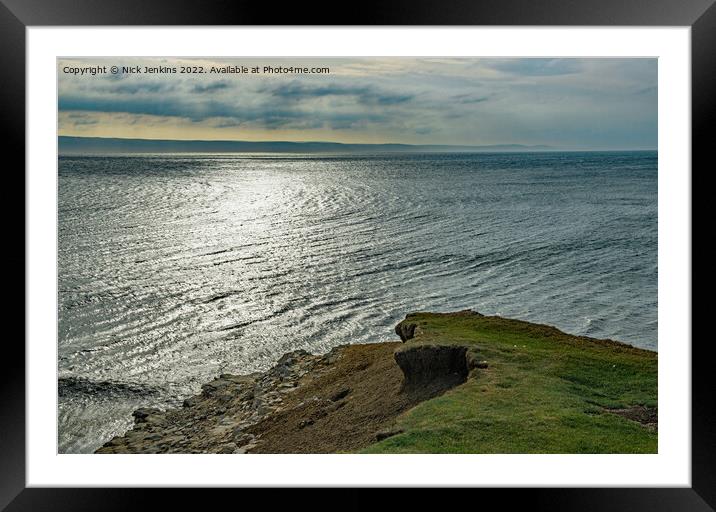 Over the Bristol Channel from Nash Point  Framed Mounted Print by Nick Jenkins