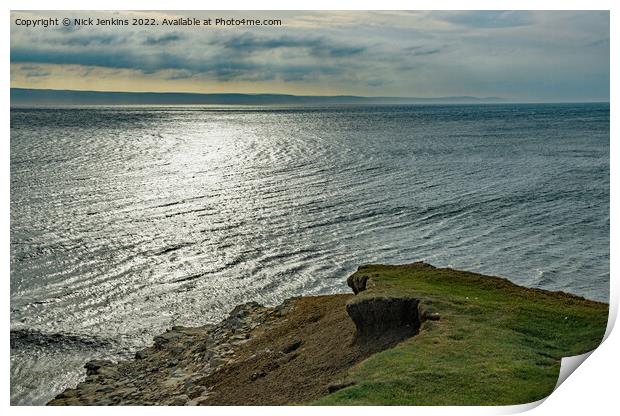 Over the Bristol Channel from Nash Point  Print by Nick Jenkins