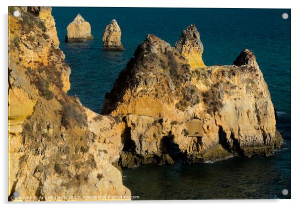 Three Brothers Beach overview in Algarve Acrylic by Angelo DeVal