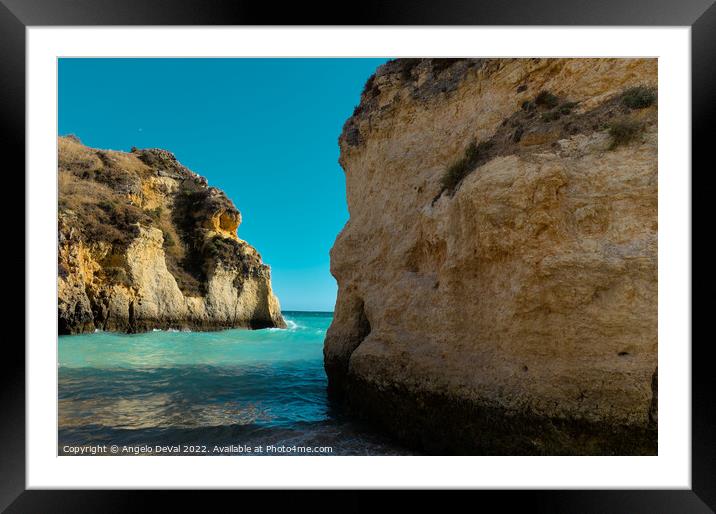 Tres Irmaos Beach Cliffs and Sea in Alvor Framed Mounted Print by Angelo DeVal