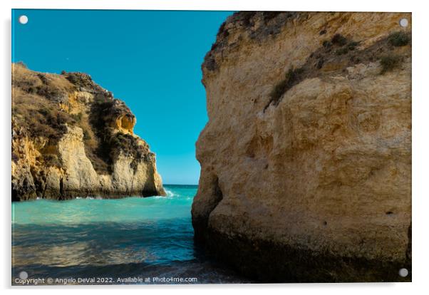 Tres Irmaos Beach Cliffs and Sea in Alvor Acrylic by Angelo DeVal