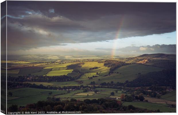 Rainbow in the Peak District Canvas Print by Bob Kent