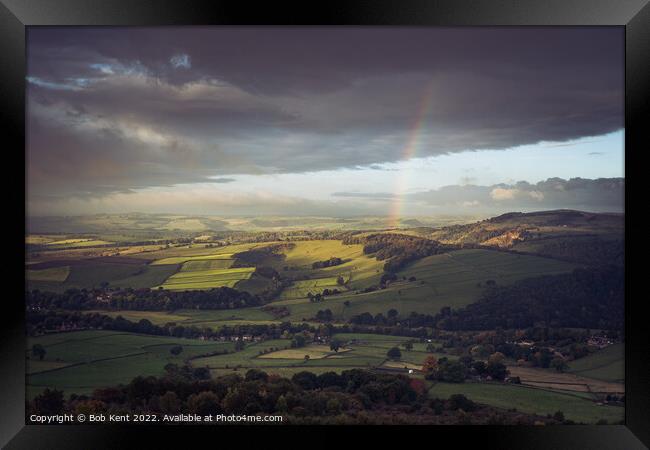 Rainbow in the Peak District Framed Print by Bob Kent