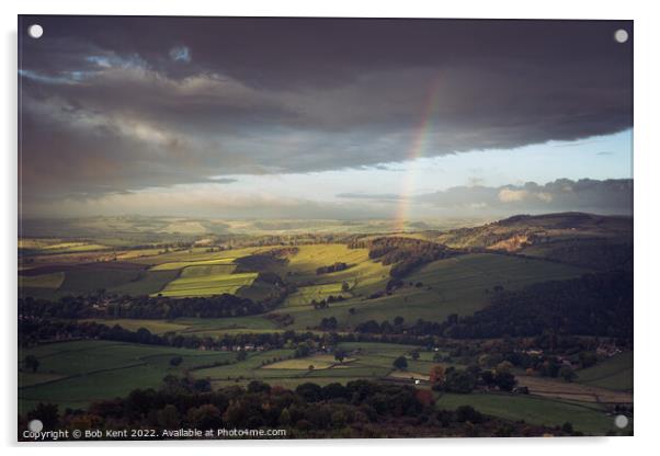 Rainbow in the Peak District Acrylic by Bob Kent