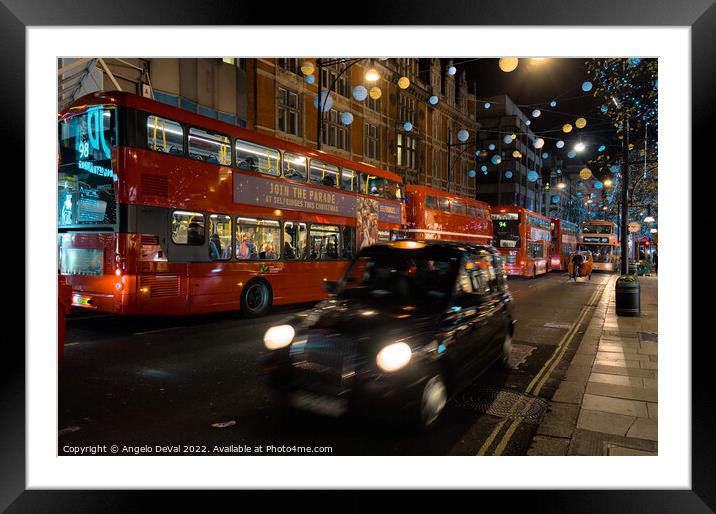 Oxford street during Christmas season Framed Mounted Print by Angelo DeVal