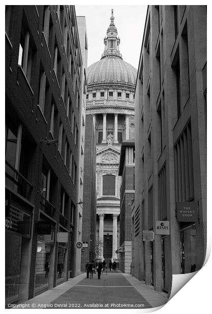 Canon Aly and St Pauls Cathedral in London - Monochrome Print by Angelo DeVal