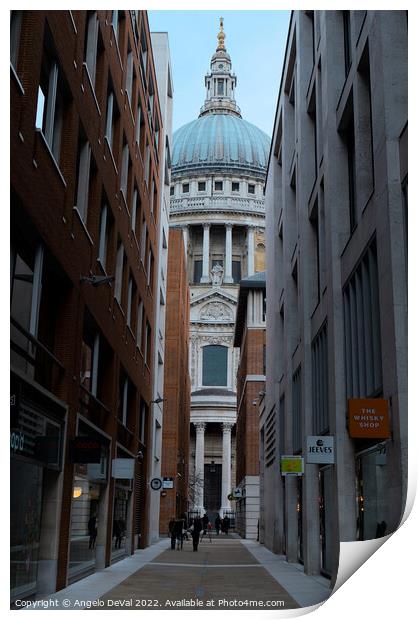 Canon Aly and St Pauls Cathedral in London Print by Angelo DeVal