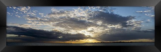 Sunset from Point Clear wide panorama Framed Print by Gary Eason