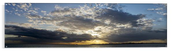 Sunset from Point Clear wide panorama Acrylic by Gary Eason