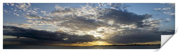 Sunset from Point Clear wide panorama Print by Gary Eason