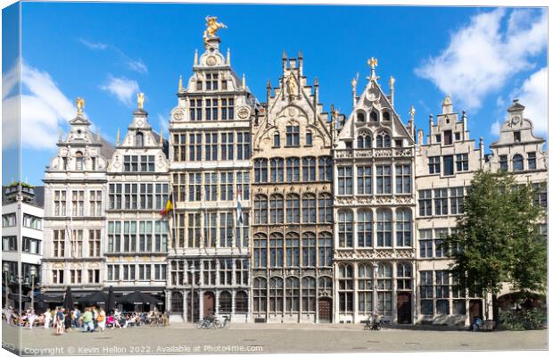 Guild houses in the Grote Markt, Antwerp, Belgium Canvas Print by Kevin Hellon
