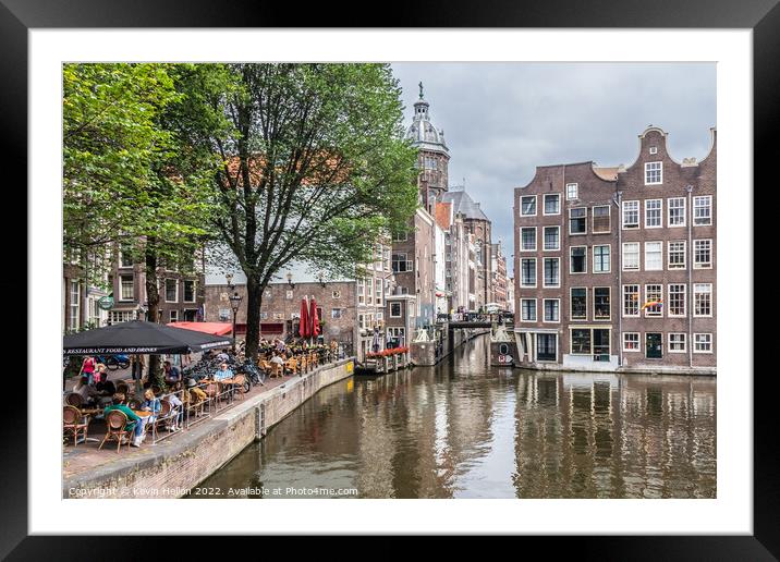 Ouderzijds Voorburgwal, Amsterdam, Netherlands Framed Mounted Print by Kevin Hellon