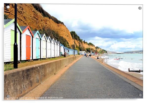 Seaside walk, Sandown, Isle of Wight, UK. Acrylic by john hill