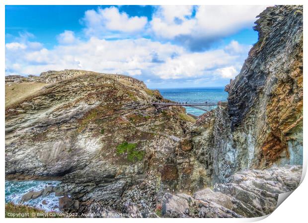 The Legendary Tintagel Bridge Print by Beryl Curran