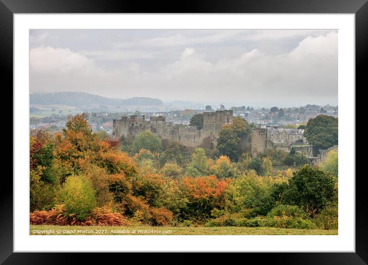 Ludlow Castle in the Autumn Framed Mounted Print by David Morton
