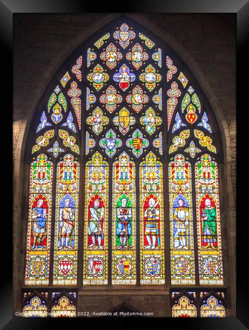 St Laurence Church Ludlow Stained Glass Window Framed Print by David Morton