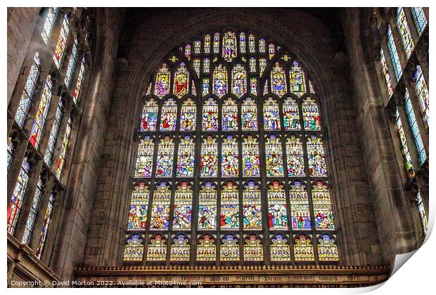 St Laurence Church Ludlow East Stained Glass Window Print by David Morton