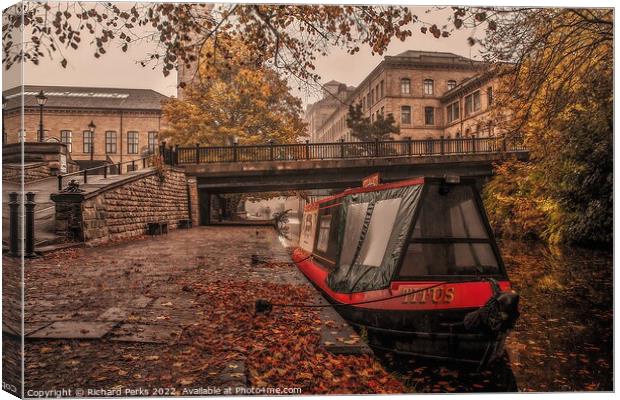 Autumn morning at Saltaire Canvas Print by Richard Perks