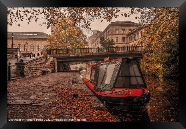 Autumn morning at Saltaire Framed Print by Richard Perks