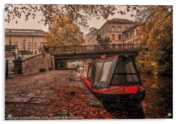 Autumn morning at Saltaire Acrylic by Richard Perks