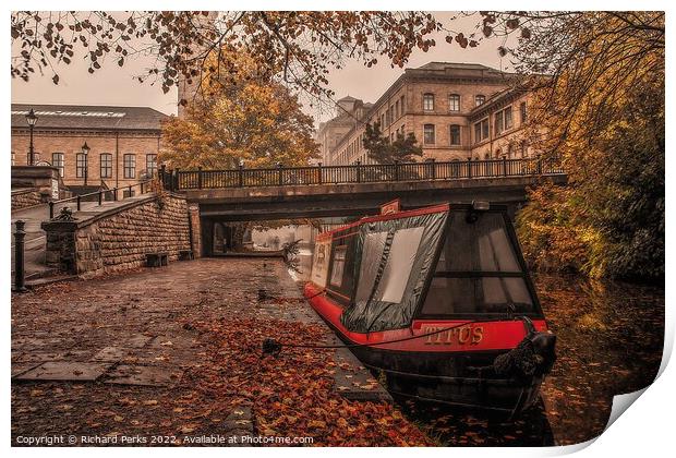Autumn morning at Saltaire Print by Richard Perks