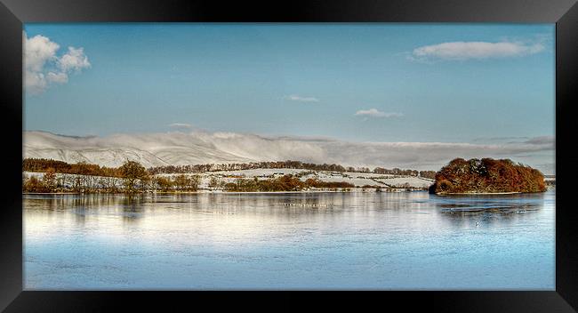 Snow Over The Ochil Hills Framed Print by Aj’s Images