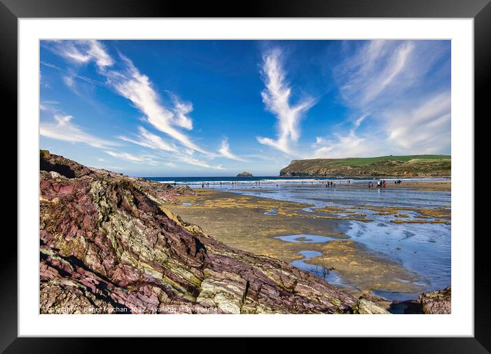 Serenity of Polzeath Framed Mounted Print by Roger Mechan