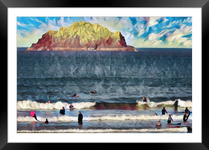 The Thrill of the Wave Framed Mounted Print by Roger Mechan
