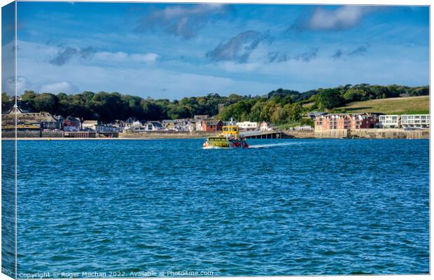 Crossing the Camel Estuary Canvas Print by Roger Mechan
