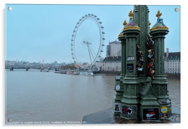 Westminster Bridge London Acrylic by Angelo DeVal