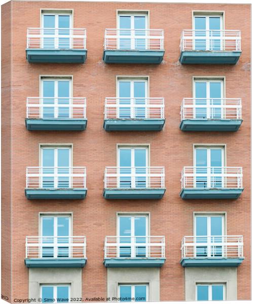 Window and balcony pattern Canvas Print by Simo Wave