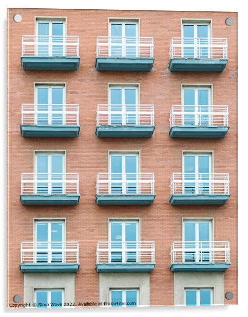 Window and balcony pattern Acrylic by Simo Wave
