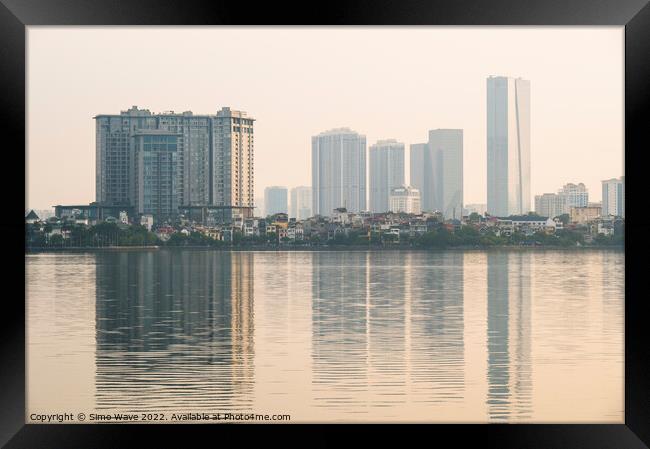 Hanoi skyline Framed Print by Simo Wave