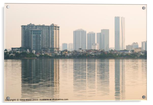 Hanoi skyline Acrylic by Simo Wave