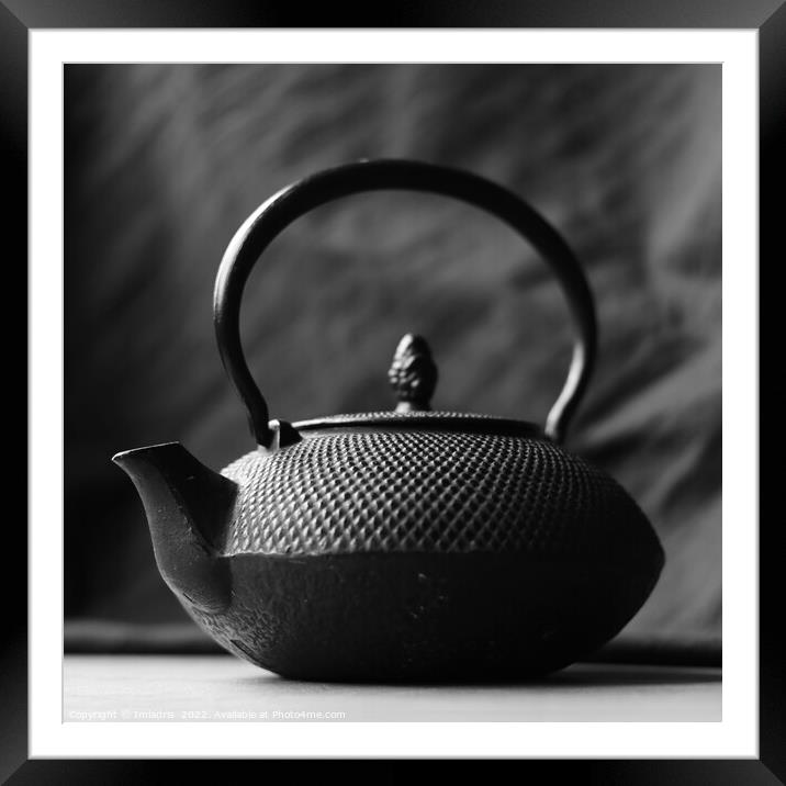The Black Teapot, Monochrome  Framed Mounted Print by Imladris 