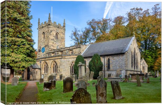 St Lawrence's Church, Eyam. Canvas Print by David Hare