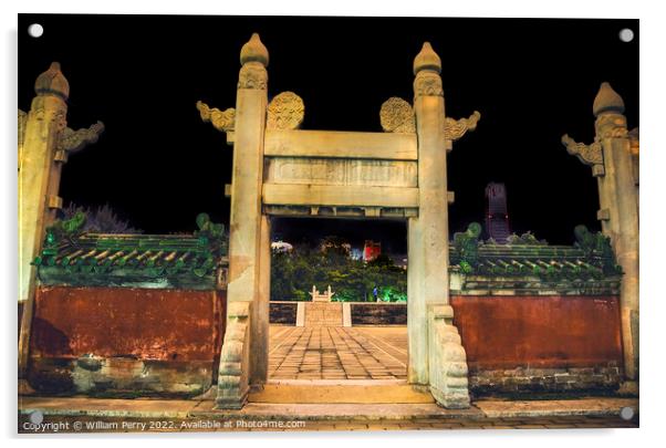 Ancient Altar Circle and Temple of Sun Beijing China Night Acrylic by William Perry