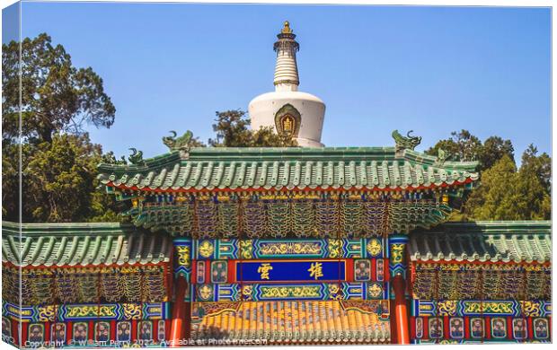 Cloud Gate Stupa Beihai Park Beijing China Canvas Print by William Perry