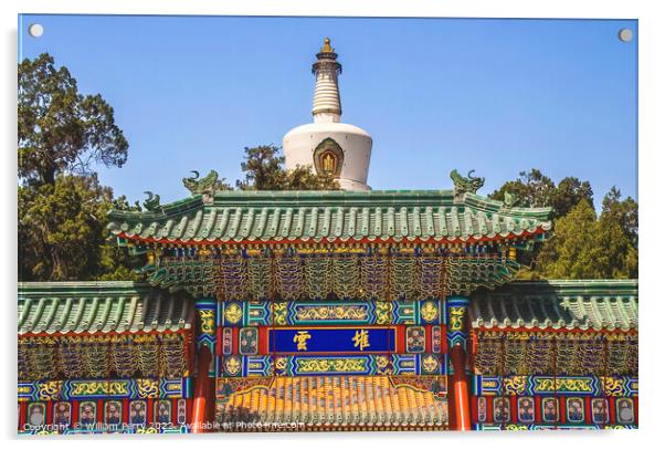 Cloud Gate Stupa Beihai Park Beijing China Acrylic by William Perry