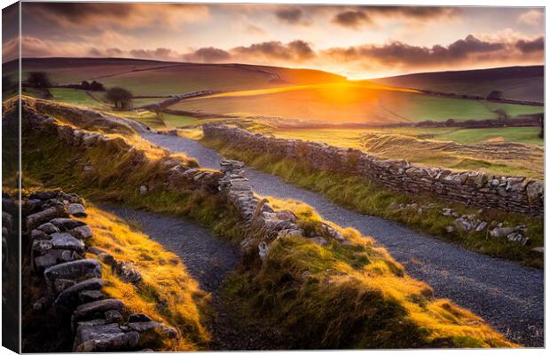 Yorkshire Dales At Sun Set Canvas Print by Adam Kelly