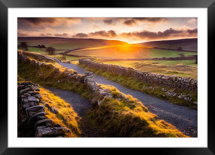 Yorkshire Dales At Sun Set Framed Mounted Print by Adam Kelly