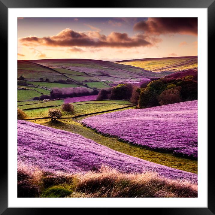 Heather on The Yorkshire Dales Framed Mounted Print by Adam Kelly