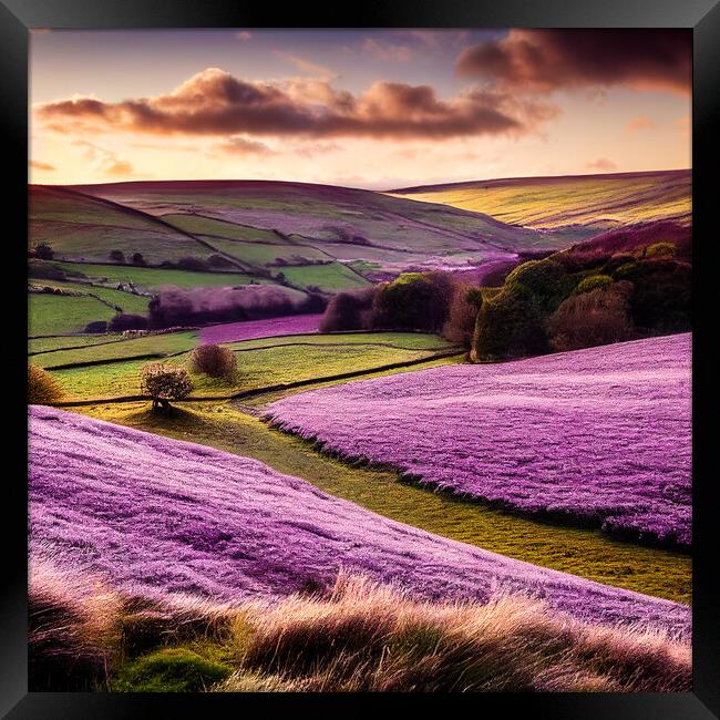 Heather on The Yorkshire Dales Framed Print by Adam Kelly
