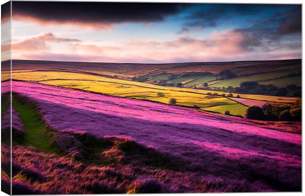 Purple Heather of The Yorkshire Dales Canvas Print by Adam Kelly