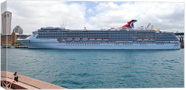 Carnival Spirit berthed at Sydney, Australia Canvas Print by Allan Durward Photography