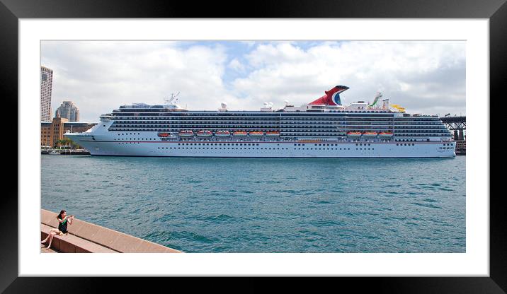 Carnival Spirit berthed at Sydney, Australia Framed Mounted Print by Allan Durward Photography